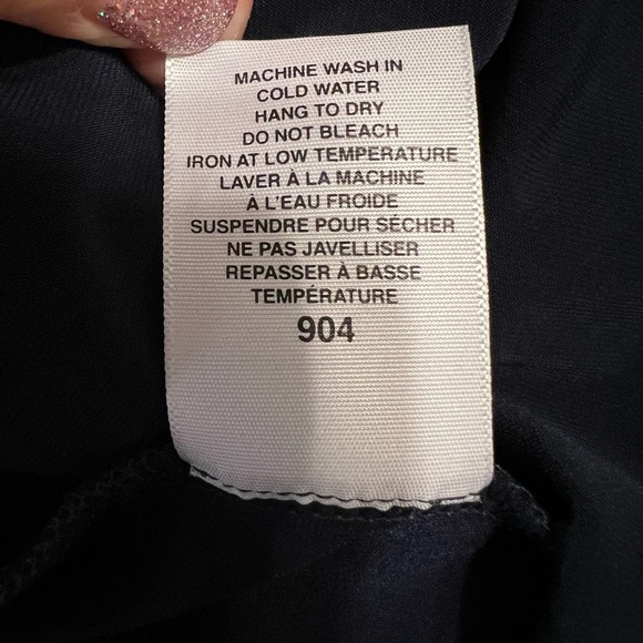 Sympli Open Front Shrug Jacket Women’s Size L Navy Blue Handkerchief Style Lapel - Picture 7 of 8